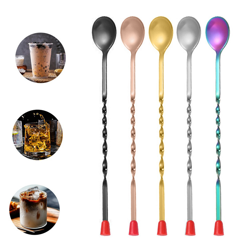 Bar Spoon Twisted - 100 шт./лот, витой узор из нержавеющей