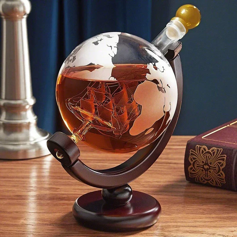 Decanter Globe Set - Креативный набор-декантер «Глобус» с безсвинцовым графином,