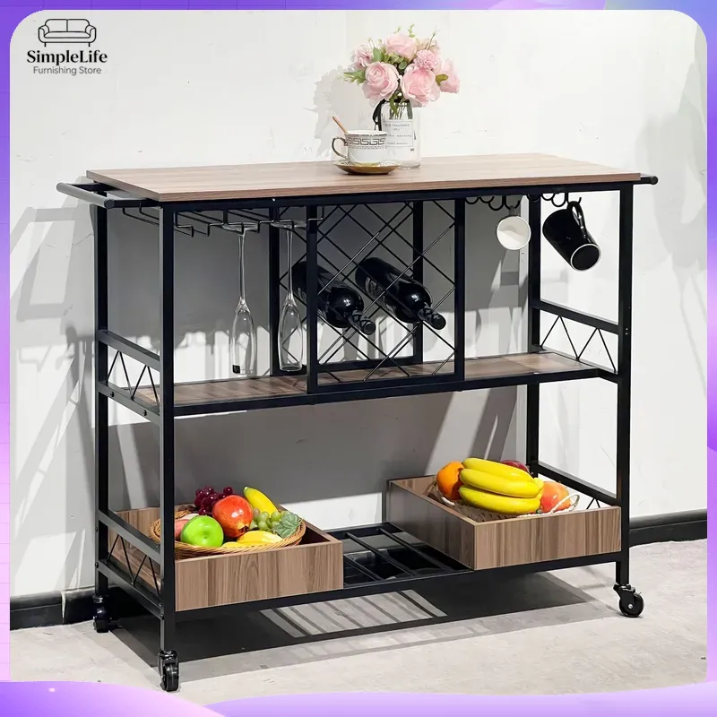 Home Bar Shelf - Многофункциональная кухонная тележка с полками для