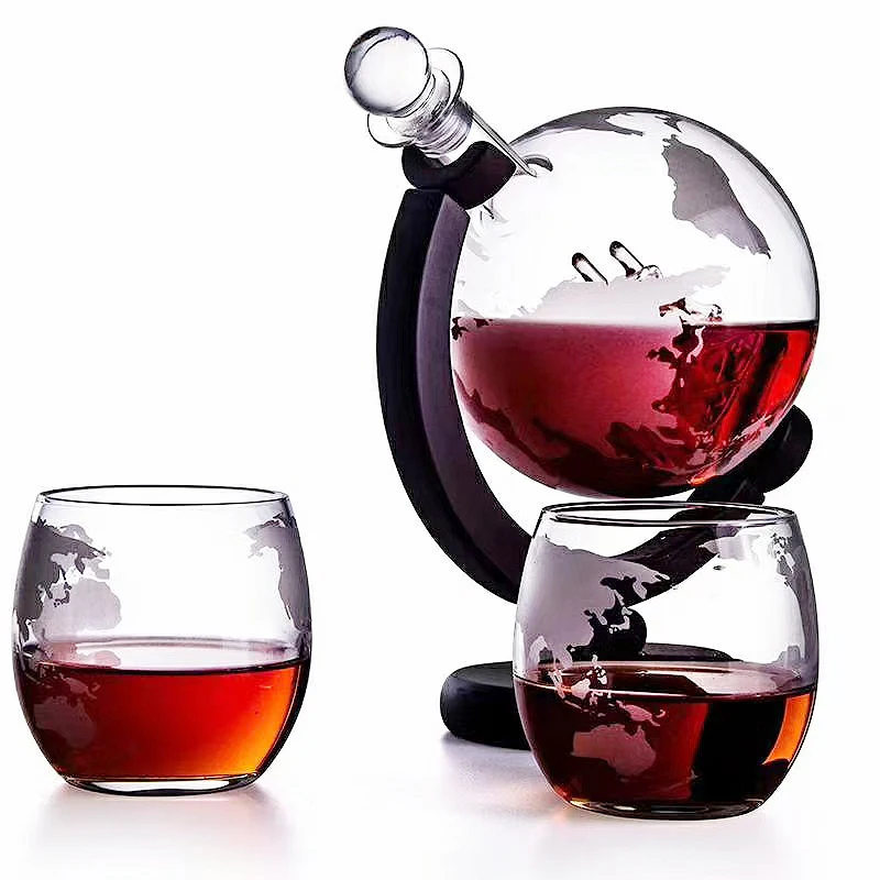 Decanter Globe Set - Набор стаканов для виски, хрустальный глобус,