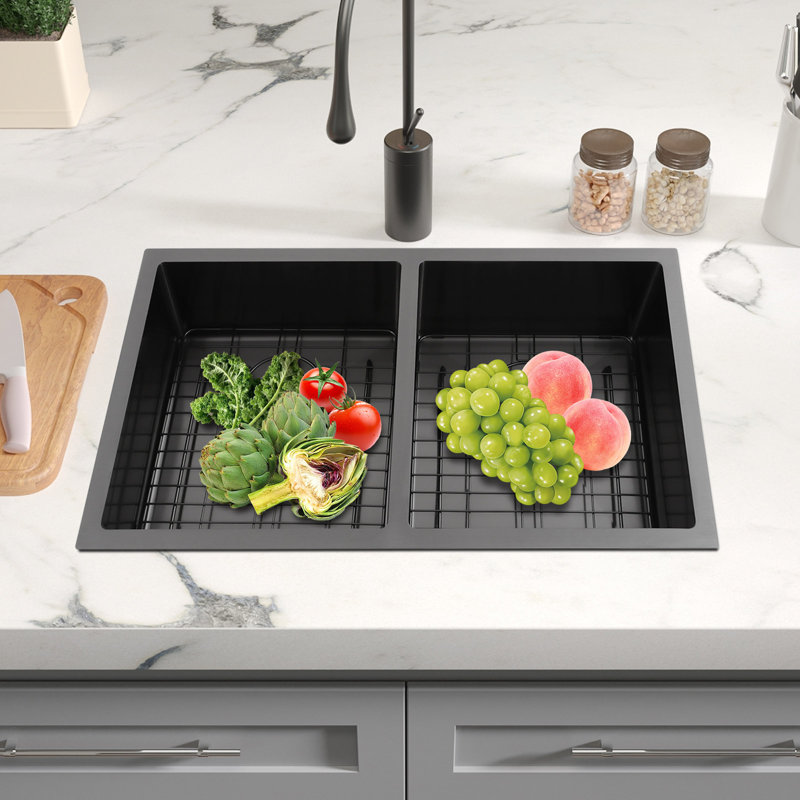 Home Bar Sink - Двойная кухонная мойка с бесшумной и