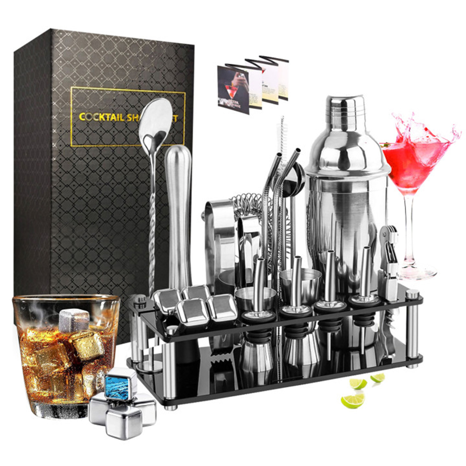 Cocktail Recipe Book - Набор для приготовления коктейлей, шейкер из