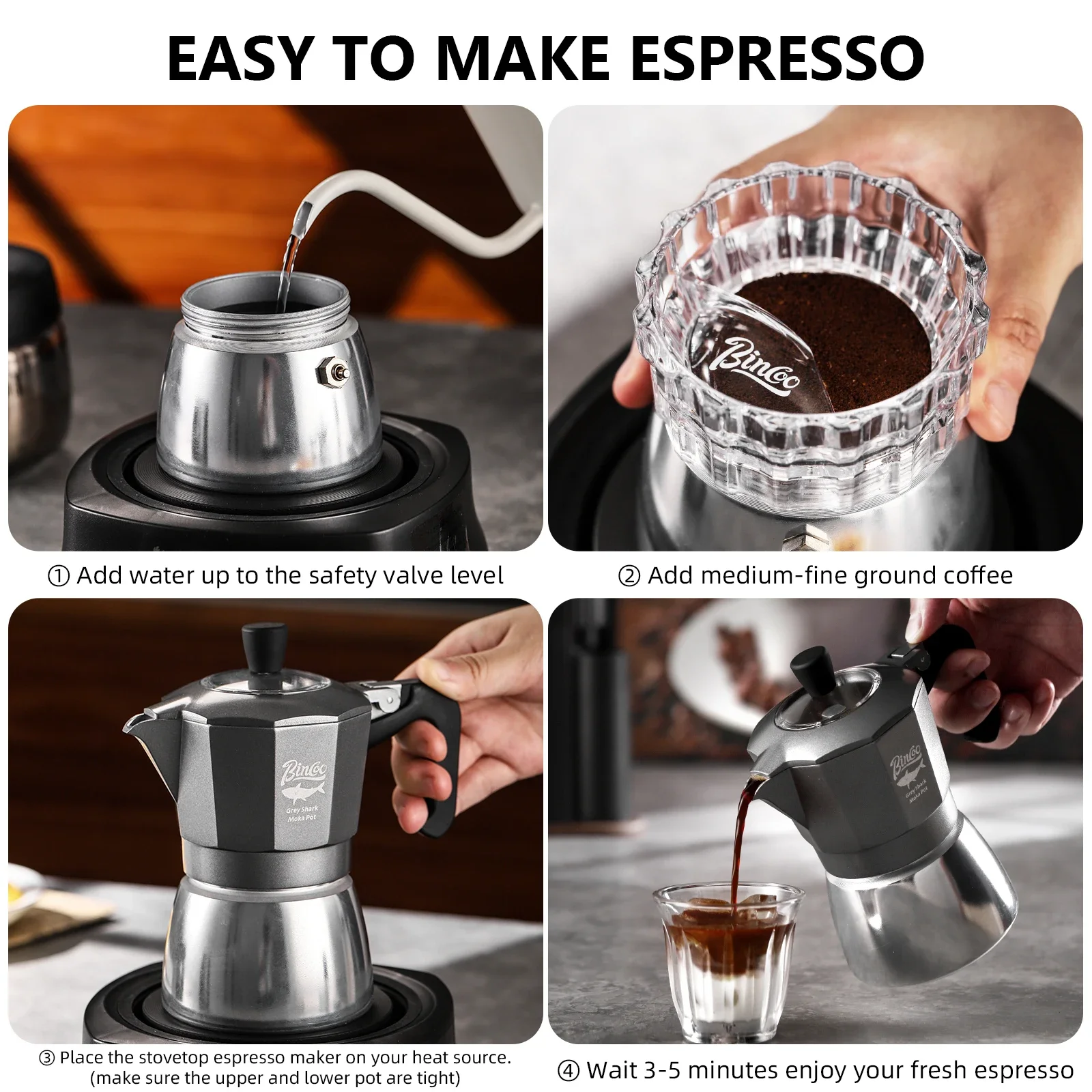 Кофеварка Bincoo Moka Pot на 2 – обзор и цена Home Barista