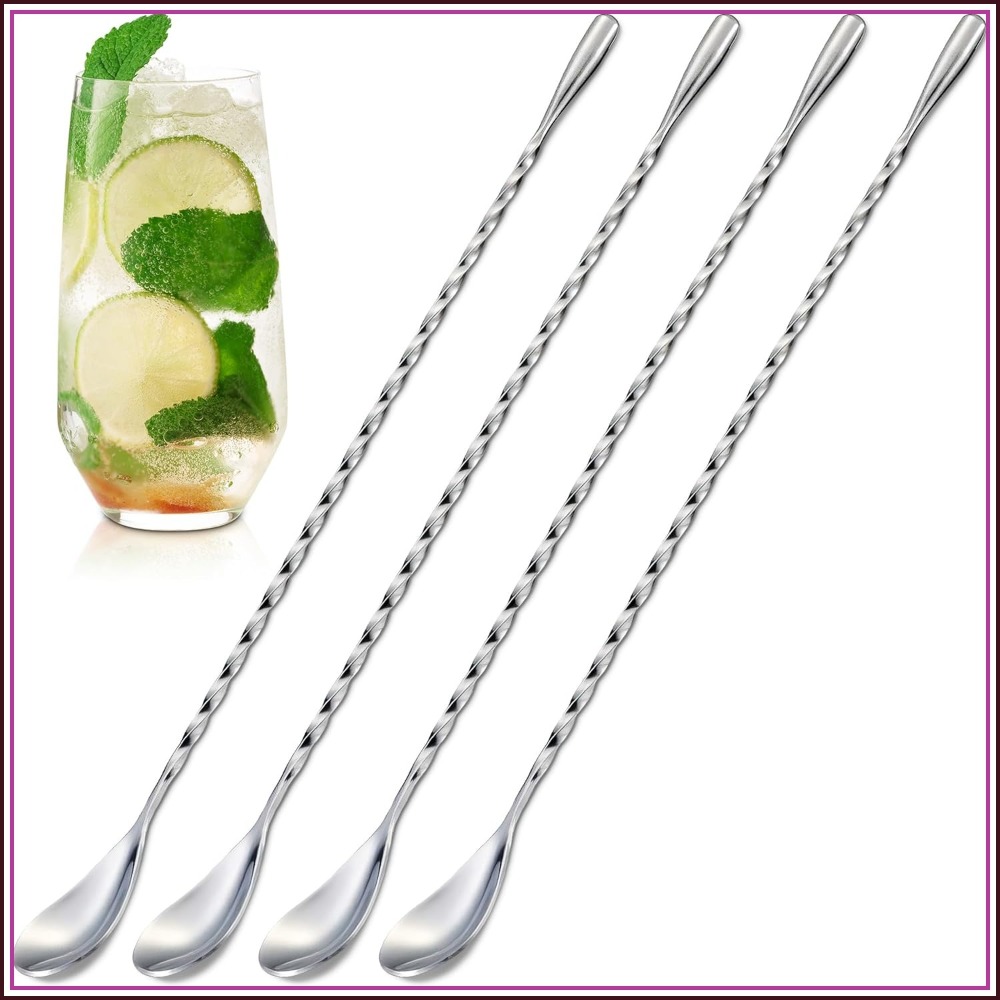 Набор из 4 барных ложек, длина – обзор и цена Bar Spoon Twisted