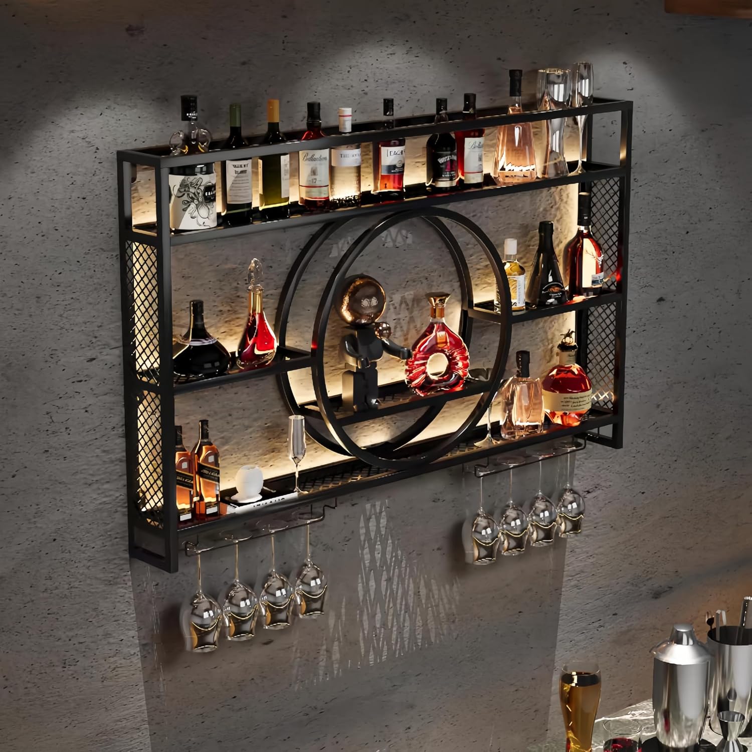 Настенная металлическая полка  – обзор и цена Home Bar Shelf