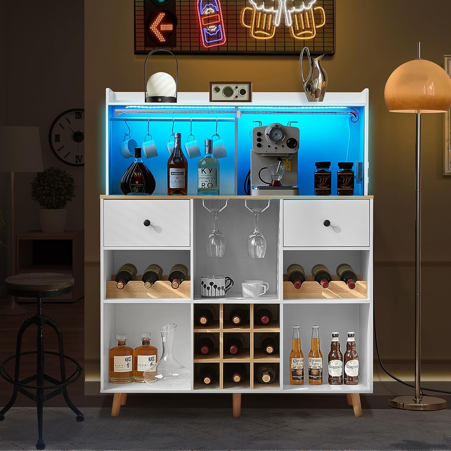 Винный шкаф-бар с розеткой и L – обзор и цена Home Bar Shelf